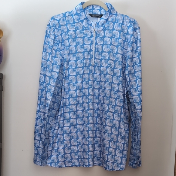 Tango Mango Tops - NWT Shell Patterned 3/4 Zip Athletic Top